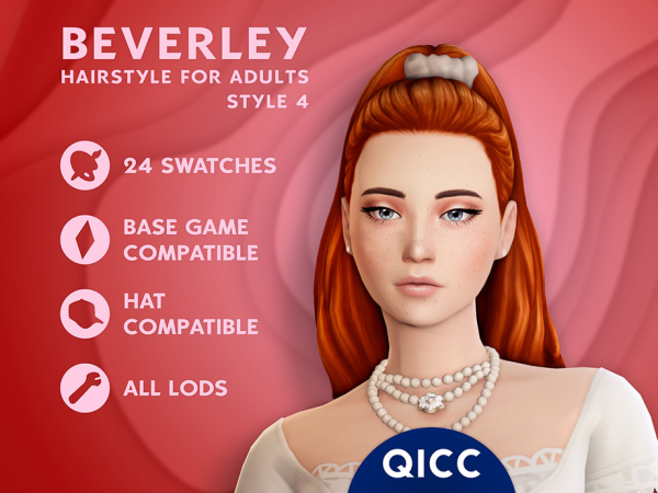 Maxis Match Beverley Hair Style 4 - The Sims 4 Custom Content