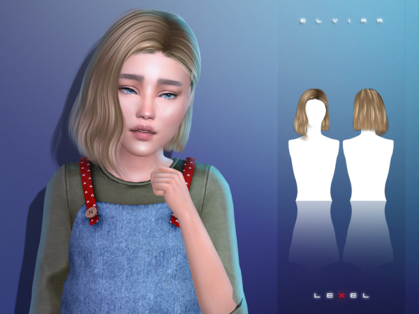 Alpha LEXEL Elvira bob child hairstyle - The Sims 4 Custom Content