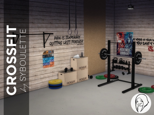 Sims 4 Alpha Gym CC CC: Crossfit Homegym Set