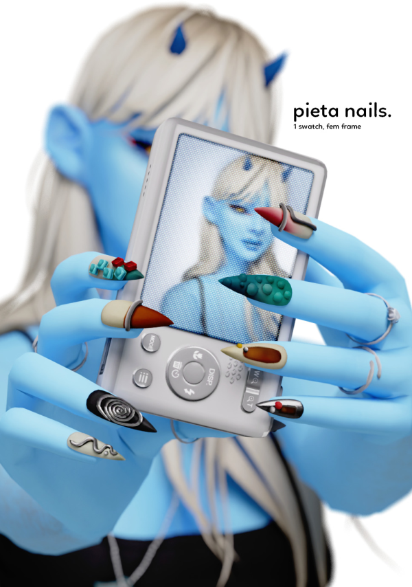 Mix pieta nails by simsfinds - The Sims 4 Custom Content
