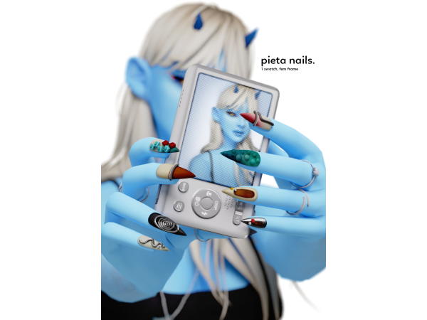 Mix pieta nails by nsves - The Sims 4 Custom Content