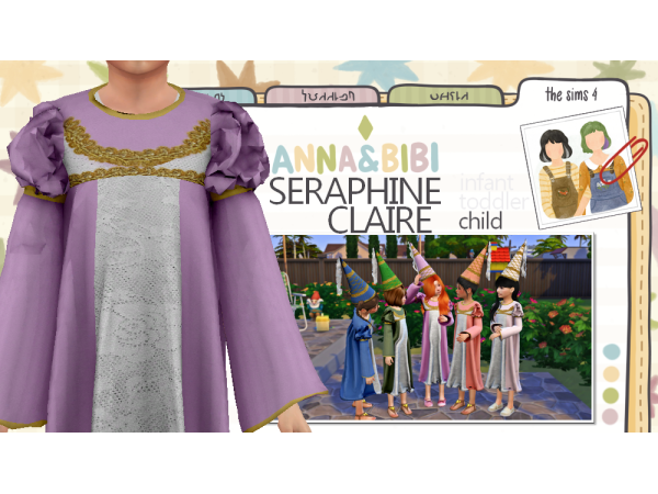 Mix Seraphine Claire dress [AnnaBibi] - The Sims 4 Custom Content