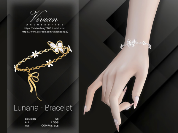 Alpha Lunaria Bracelet by VivianDang - The Sims 4 Custom Content