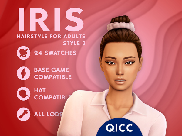Maxis Match Iris Hair Style 3 - The Sims 4 Custom Content