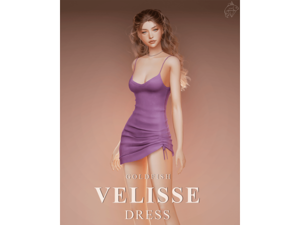 Alpha GoldFish Velisse Dress - The Sims 4 Custom Content
