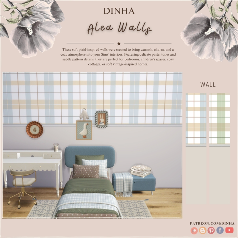 Alpha Alea Walls by dinhagamer - The Sims 4 Custom Content