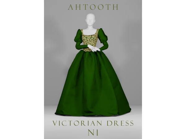 Maxis Match VICTORIAN DRESS N1 by ahTooth - The Sims 4 Custom Content
