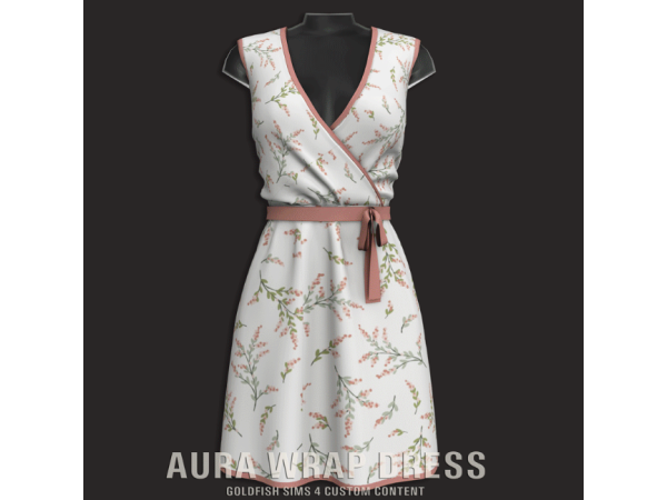 Mix GoldFish Aura Wrap Dress - The Sims 4 Custom Content
