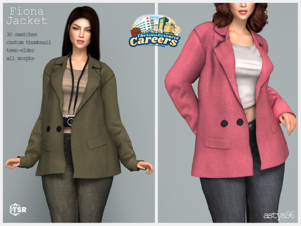 Alpha Fiona Jacket by astya96cc - The Sims 4 Custom Content