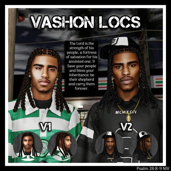 Alpha VASHON LOCS by simsfinds - The Sims 4 Custom Content