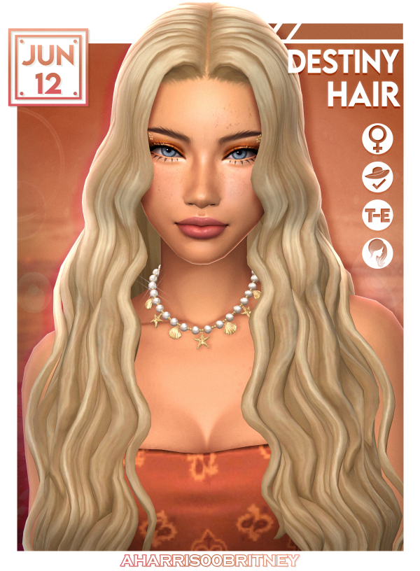 Maxis Match Destiny Hair by simsfinds - The Sims 4 Custom Content