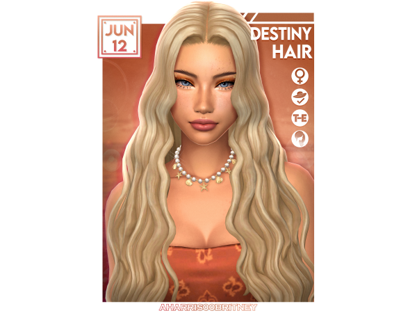 Maxis Match Destiny Hair by aharris00britney - The Sims 4 Custom Content
