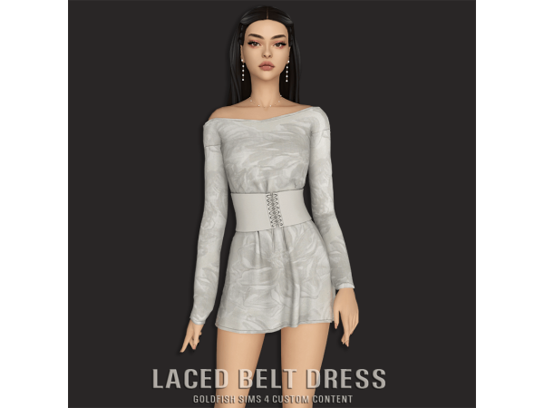 Mix GoldFish Laced Belt Dress - The Sims 4 Custom Content