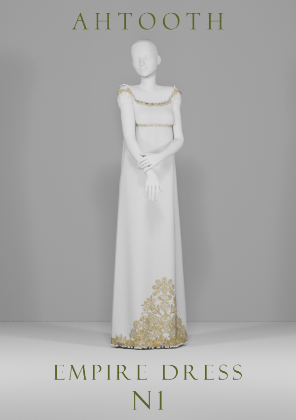 Maxis Match EMPIRE DRESS N1 by simsfinds - The Sims 4 Custom Content