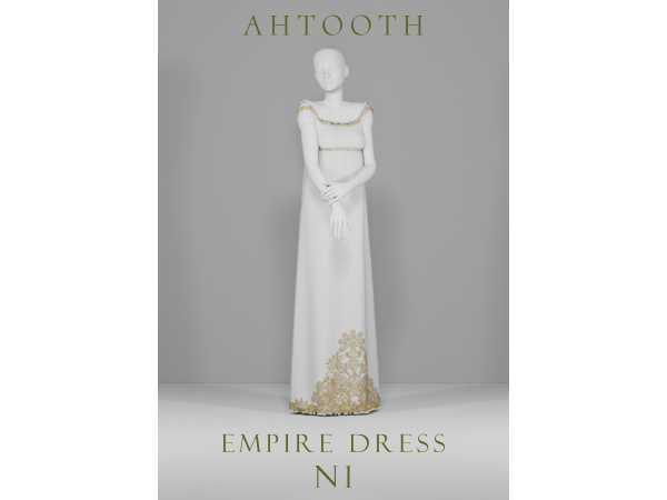 Maxis Match EMPIRE DRESS N1 by ahTooth - The Sims 4 Custom Content