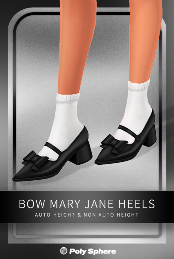 Mix Bow Mary Jane Heels - The Sims 4 Custom Content