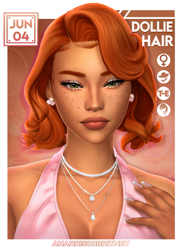 Maxis Match Dollie Hair by simsfinds - The Sims 4 Custom Content
