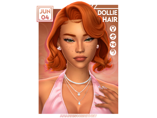 Maxis Match Dollie Hair by aharris00britney - The Sims 4 Custom Content