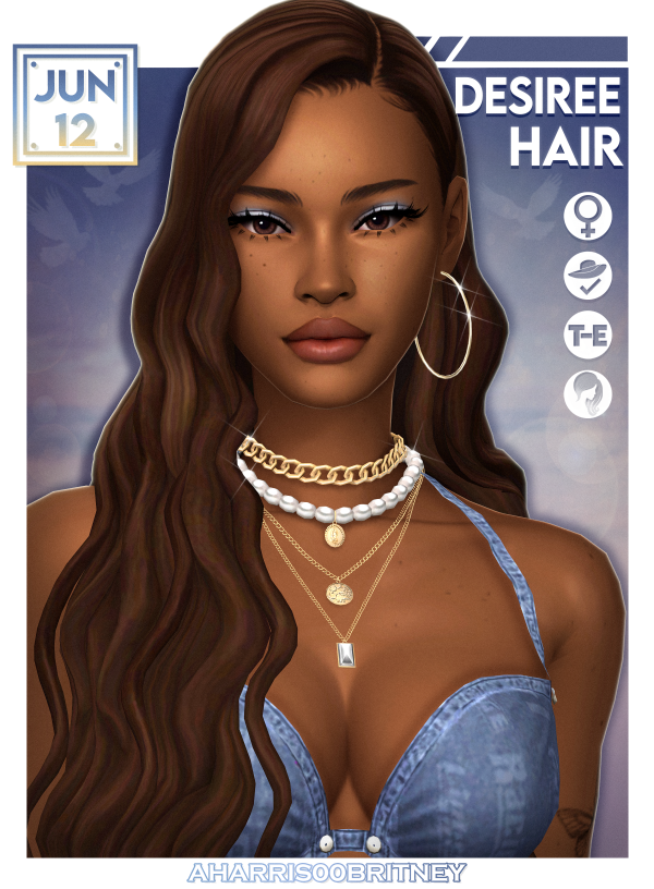 Maxis Match Desiree Hair by simsfinds - The Sims 4 Custom Content