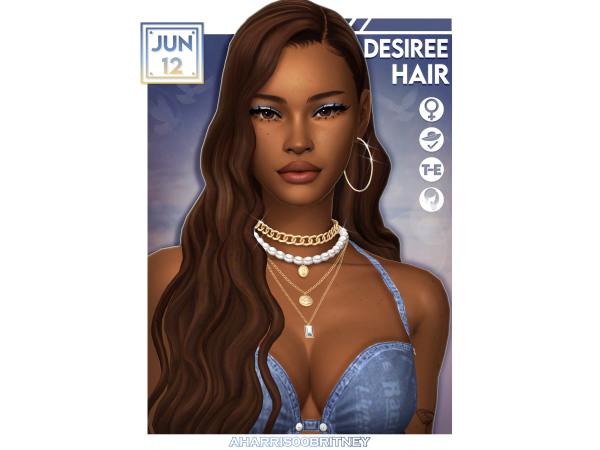 Maxis Match Desiree Hair by aharris00britney - The Sims 4 Custom Content