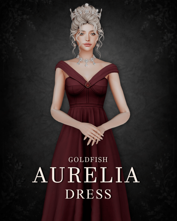 Mix GoldFish Aurelia Dress by simsfinds - The Sims 4 Custom Content