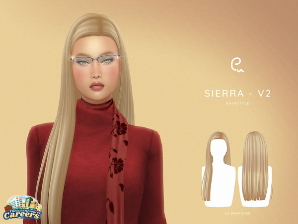 Maxis Match Sierra Hairstyle V2 by Enriques4 - The Sims 4 Custom Content