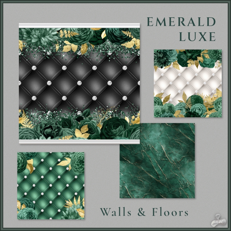 Maxis Match Emerald Luxe Walls Floors by mde - The Sims 4 Custom Content