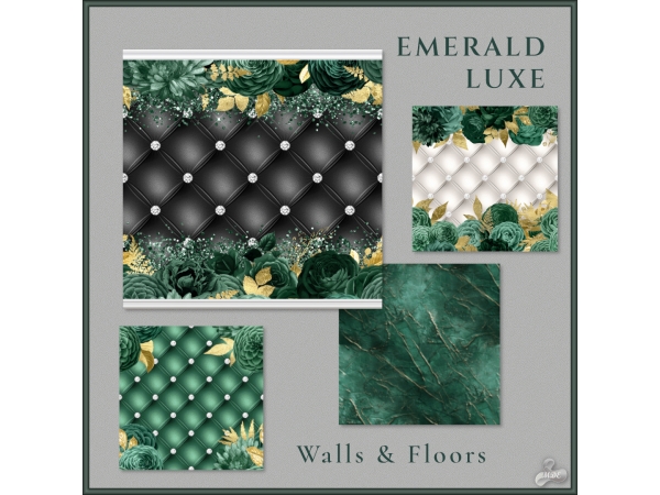 Maxis Match Emerald Luxe Walls Floors - The Sims 4 Custom Content