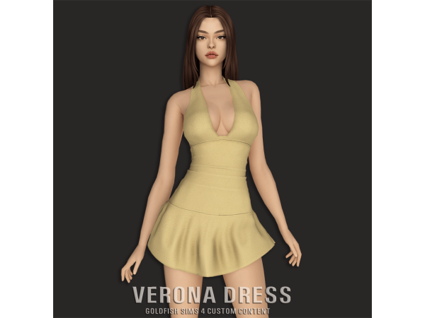 Mix GoldFish Verona Dress - The Sims 4 Custom Content