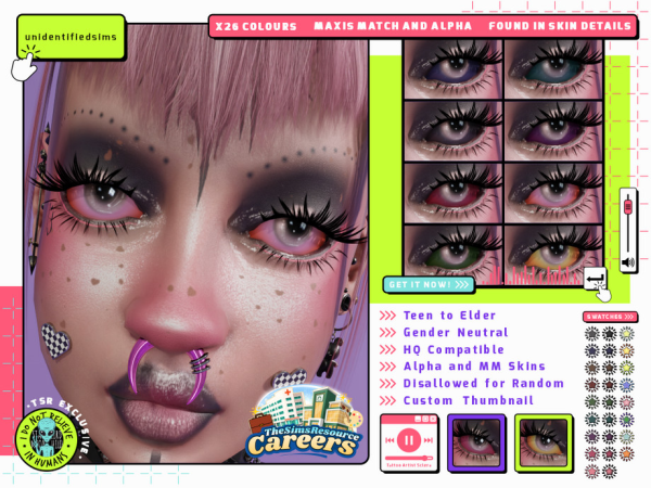 Mix Careers Tattoo Artist Sclera Tattoo - The Sims 4 Custom Content