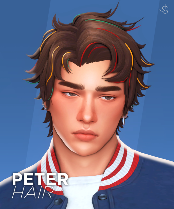 Maxis Match PETER PARKER HAIR by simsfinds - The Sims 4 Custom Content