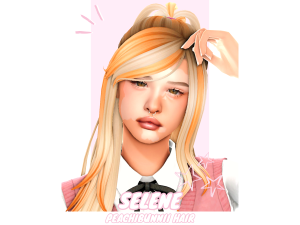 Maxis Match Selene Hair by Peachibunnii - The Sims 4 Custom Content