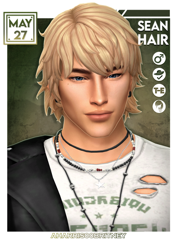 Maxis Match Sean Hair by simsfinds - The Sims 4 Custom Content