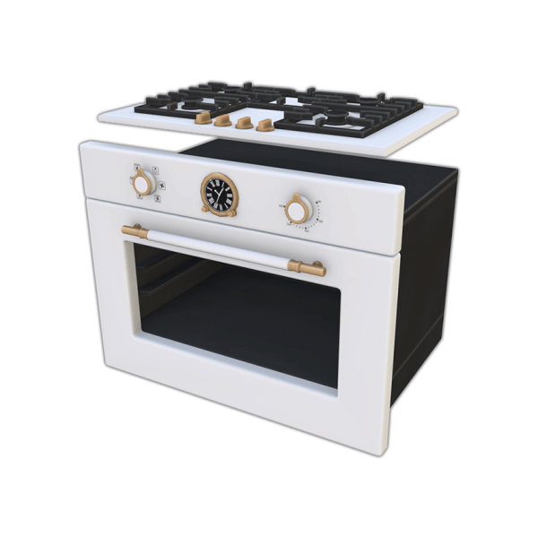 Maxis Match Comiko Modern Farm Kitchen Oven and Hob by comiko - The Sims 4 Custom Content