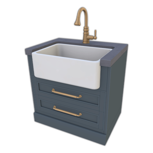 Maxis Match Comiko Modern Farm Kitchen Sink Plaster Countertop by comiko - The Sims 4 Custom Content