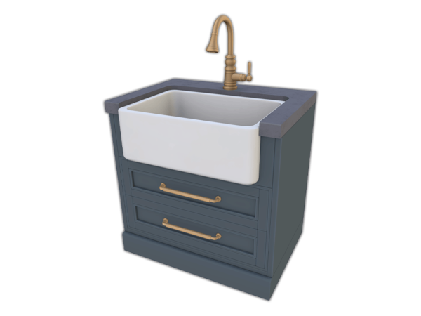 Maxis Match Comiko Modern Farm Kitchen Sink Plaster Countertop - The Sims 4 Custom Content