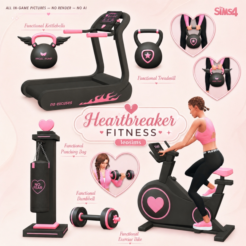 Mix Heartbreaker Fitness by leosims4cc - The Sims 4 Custom Content