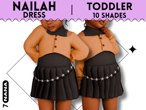 Maxis Match 7NANA (Nailah) Dress For Toddlers - The Sims 4 Custom Content