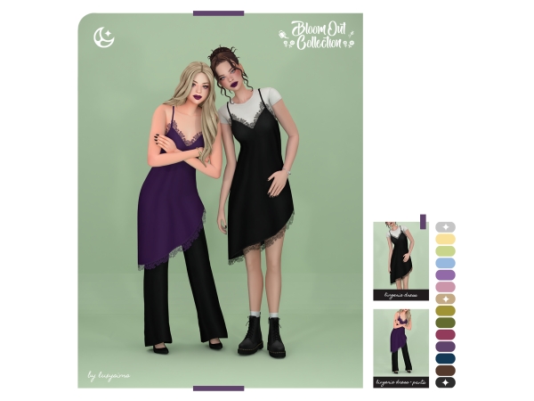 Maxis Match Lingerie Dress Pants Bloom Out Collection - The Sims 4 Custom Content