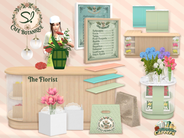 Mix Cafe Botanique The Florist - The Sims 4 Custom Content