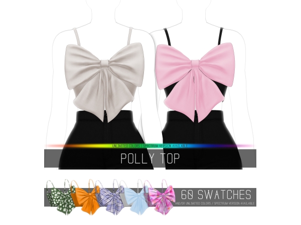 Alpha POLLY TOP by Simpliciaty - The Sims 4 Custom Content