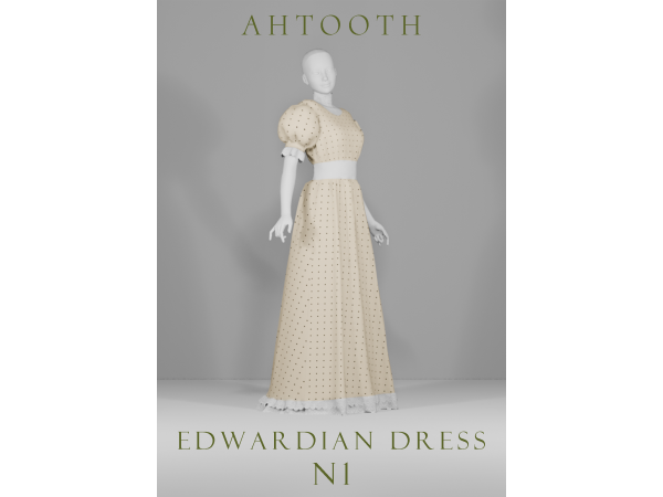 Maxis Match EDWARDIAN DRESS N1 by ahTooth - The Sims 4 Custom Content
