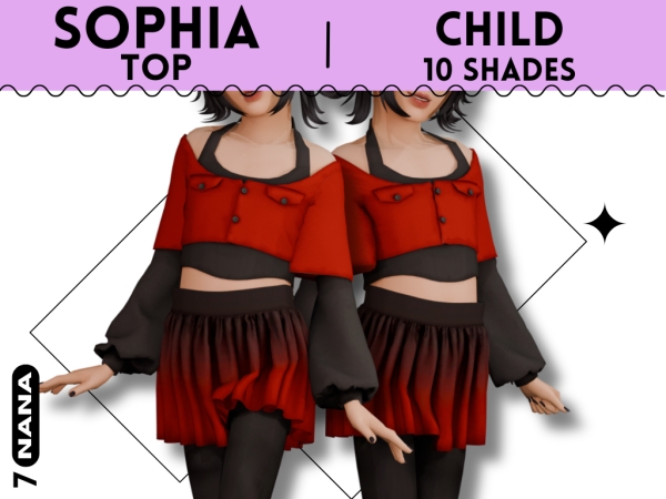 Maxis Match 7NANA (Sophia) Shirt For Children - The Sims 4 Custom Content