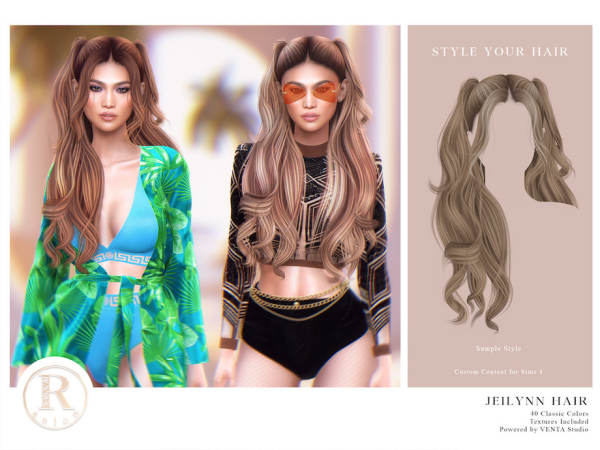 Alpha RAMA Jeilynn Hair by VentaStudio - The Sims 4 Custom Content