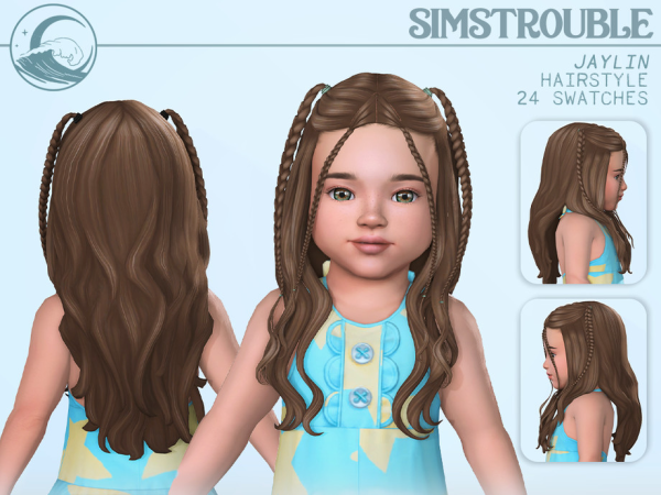 Maxis Match Jaylin Hairstyle Set Toddler Conversion by simstrouble - The Sims 4 Custom Content