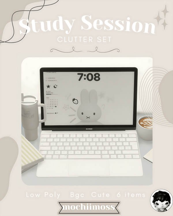 Mix study cozy desk clutter by simsfinds - The Sims 4 Custom Content