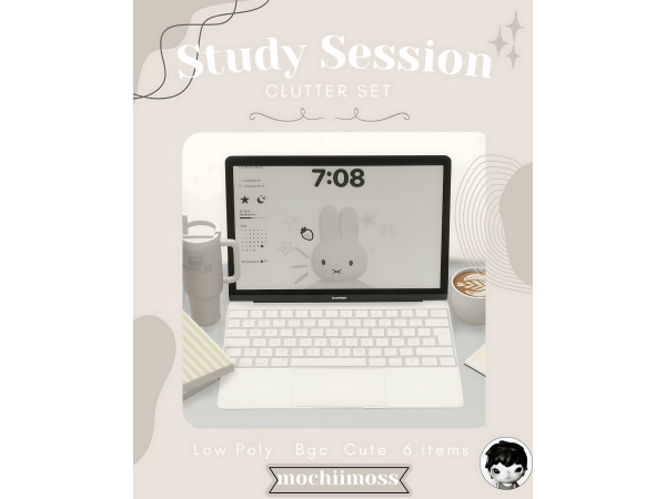 Mix study cozy desk clutter by mochiimoss - The Sims 4 Custom Content
