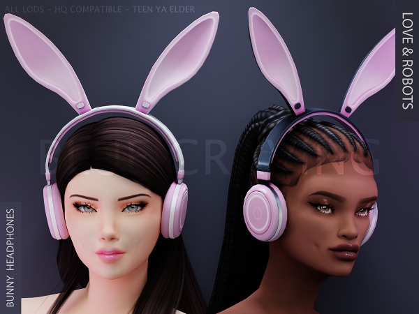 Maxis Match Blue Craving Bunny Headphones - The Sims 4 Custom Content