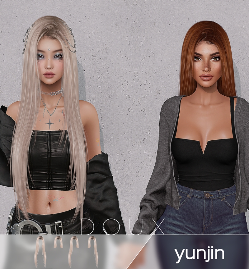 Alpha DOUX Yunjin Hairstyle by douxhair - The Sims 4 Custom Content