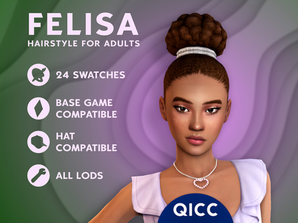 Maxis Match Felisa Hair - The Sims 4 Custom Content
